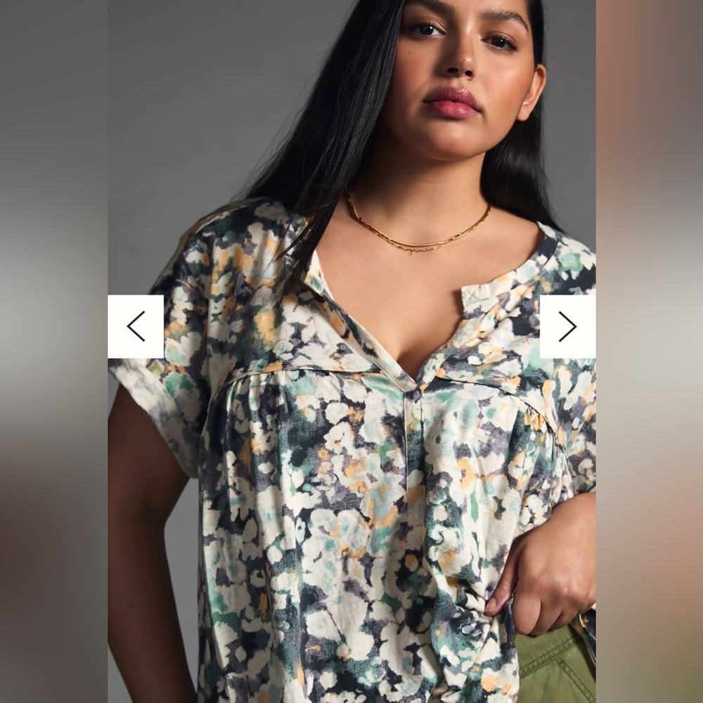 Anthropologie Pilcro Babydoll Henley Tee | Size M